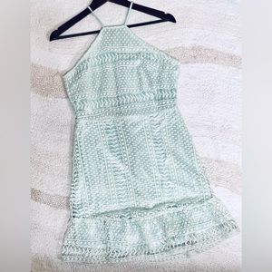 Venus-Mint green/white-Halter neck-Lace detail/eyelet dress-Sz 2- NWOT